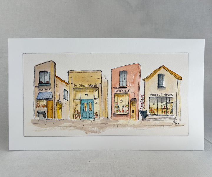Chapter Two Village - a Good Places Bookstore Village Watercolor