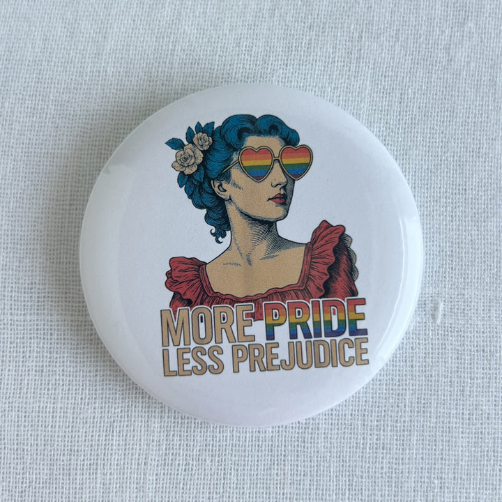 Pro-Democracy Pinback Buttons - More Pride, Less Prejudice