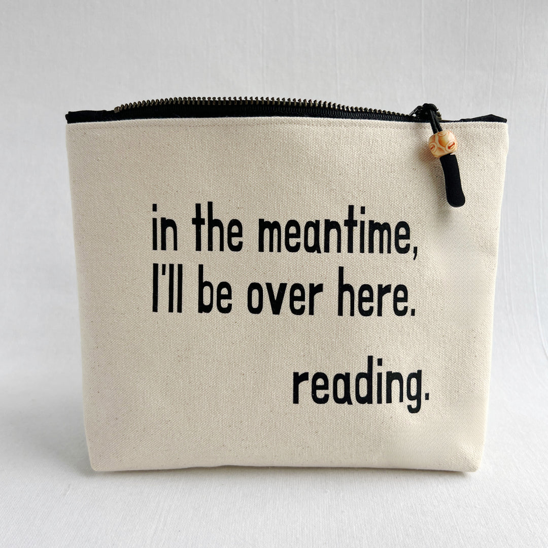 Lined statement zip pouch - I'll be over here reading