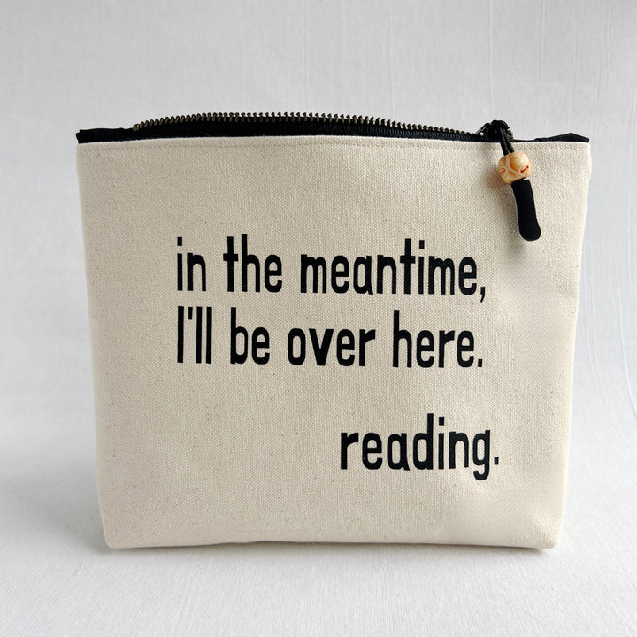 Lined statement zip pouch - I'll be over here reading