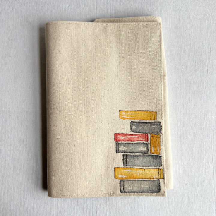 Tiny Stack No. 4 - Handpainted Canvas Book Cover