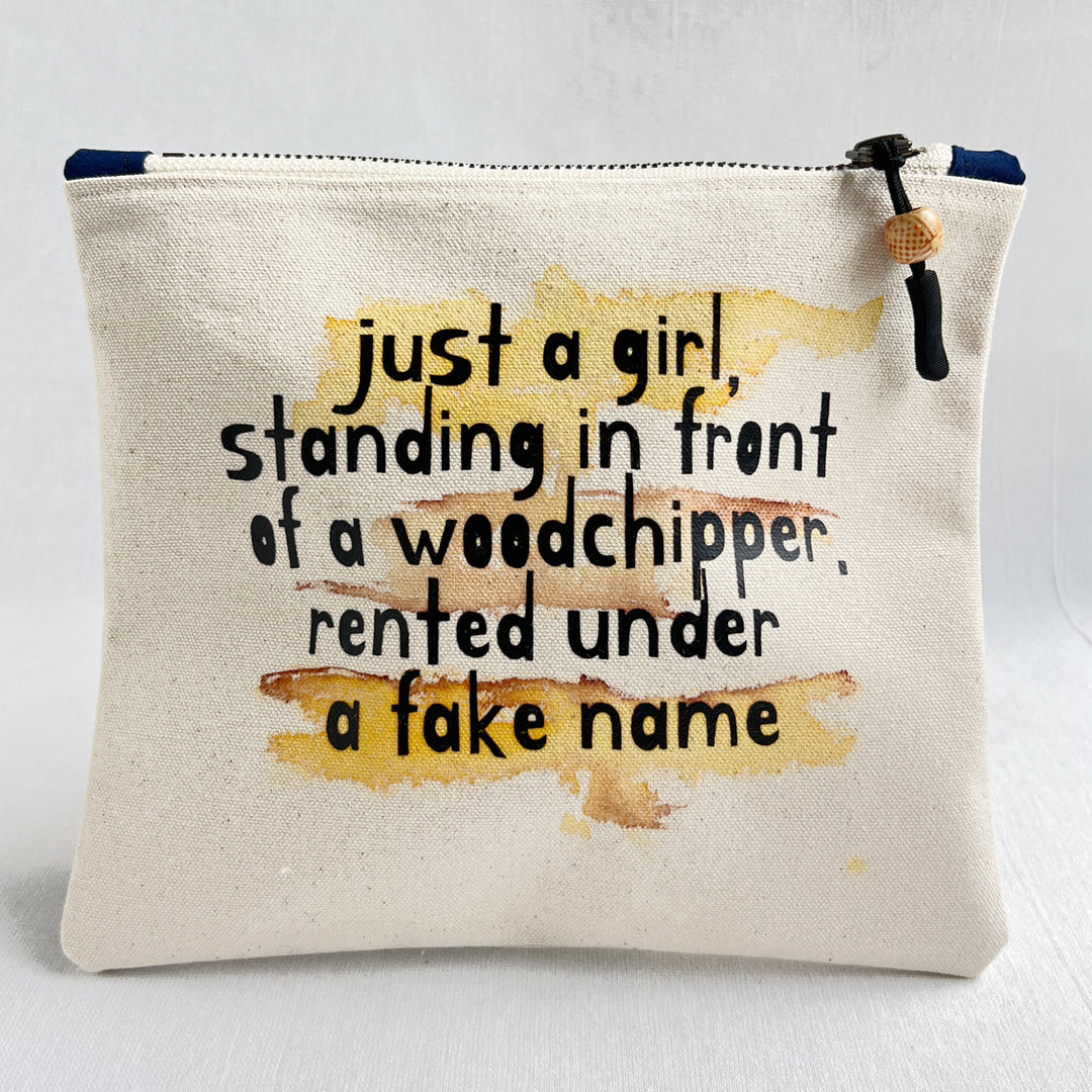 a canvas zippered pouch