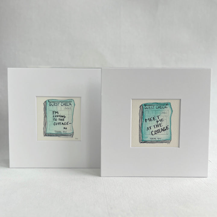 Guest Check Watercolor Original Art - The Cottage Collection