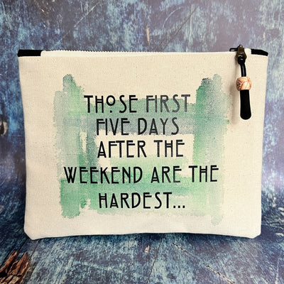mini canvas zip bag -those first five days
