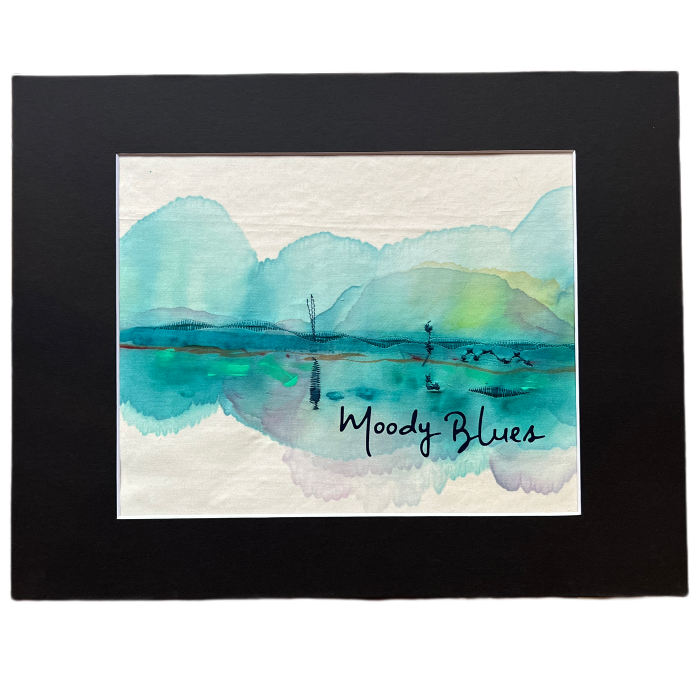 moody blues - painted mixed media art print