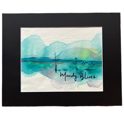 moody blues - painted mixed media art print