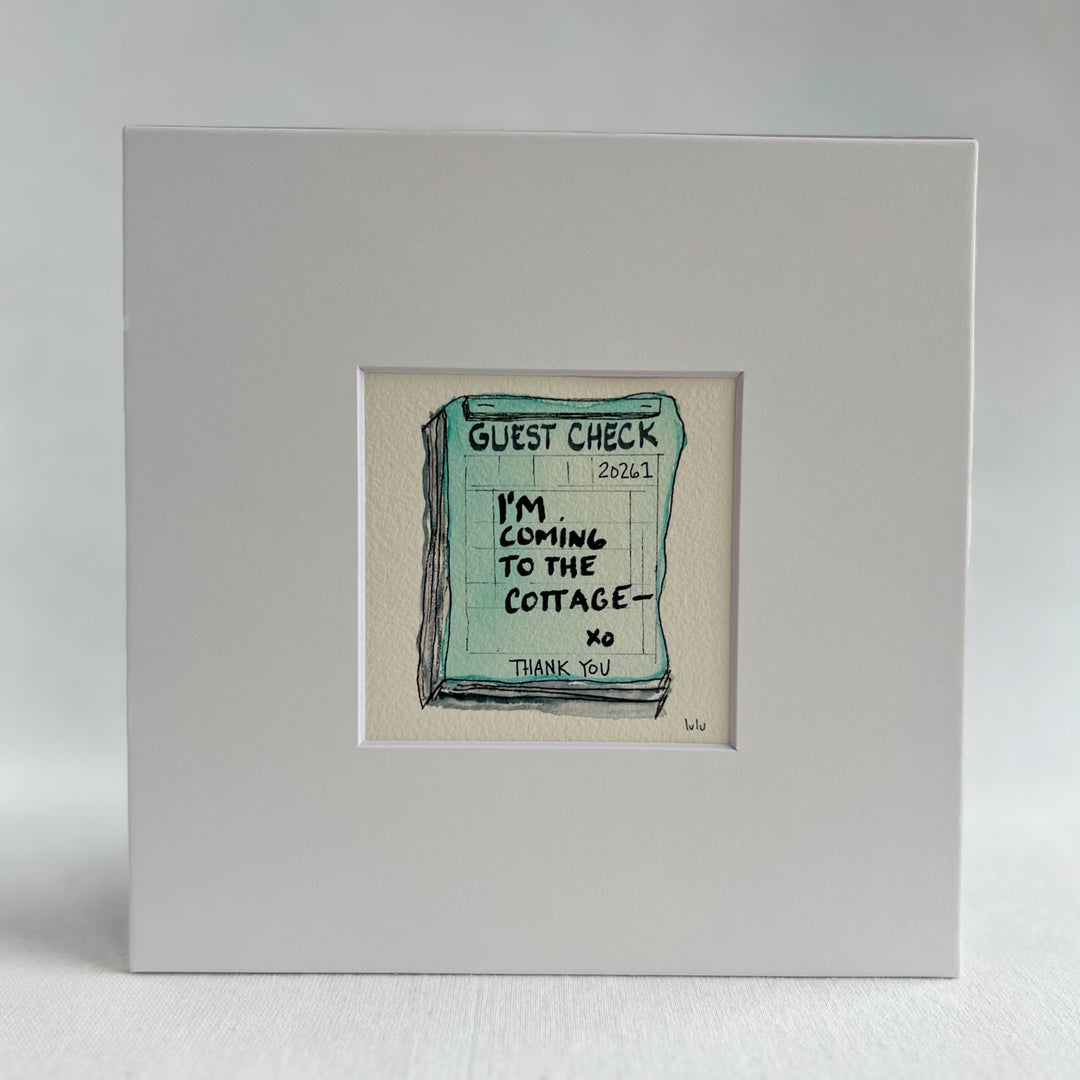 Guest Check Watercolor Original Art - The Cottage Collection