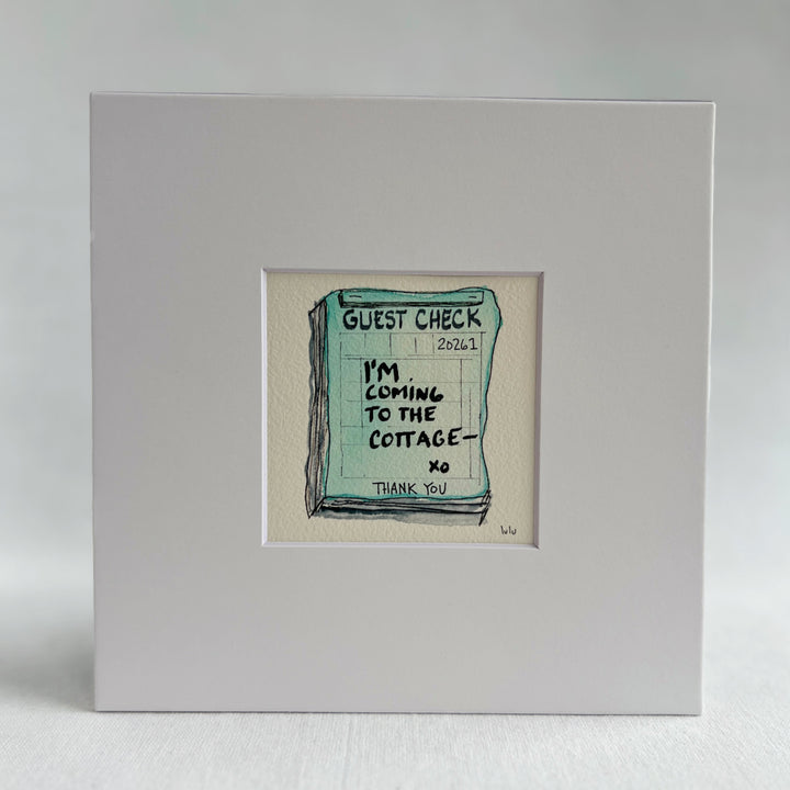 Guest Check Watercolor Original Art - The Cottage Collection