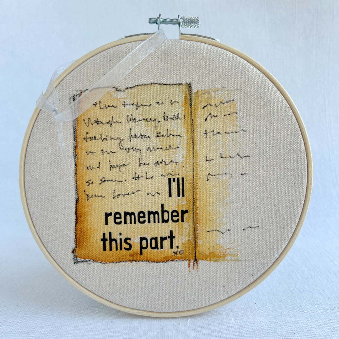 I'll remember this part - library card original hoop art