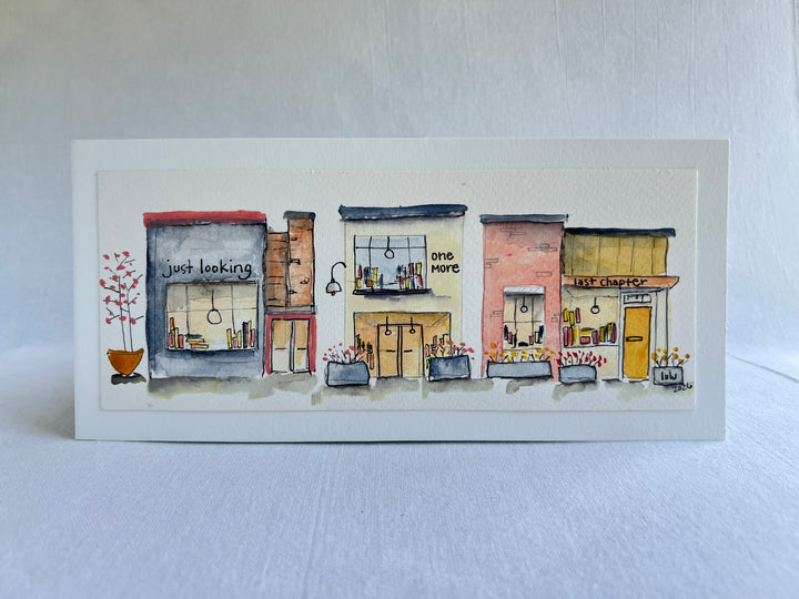 Brick Book Village - a Good Places Bookstore Village Watercolor