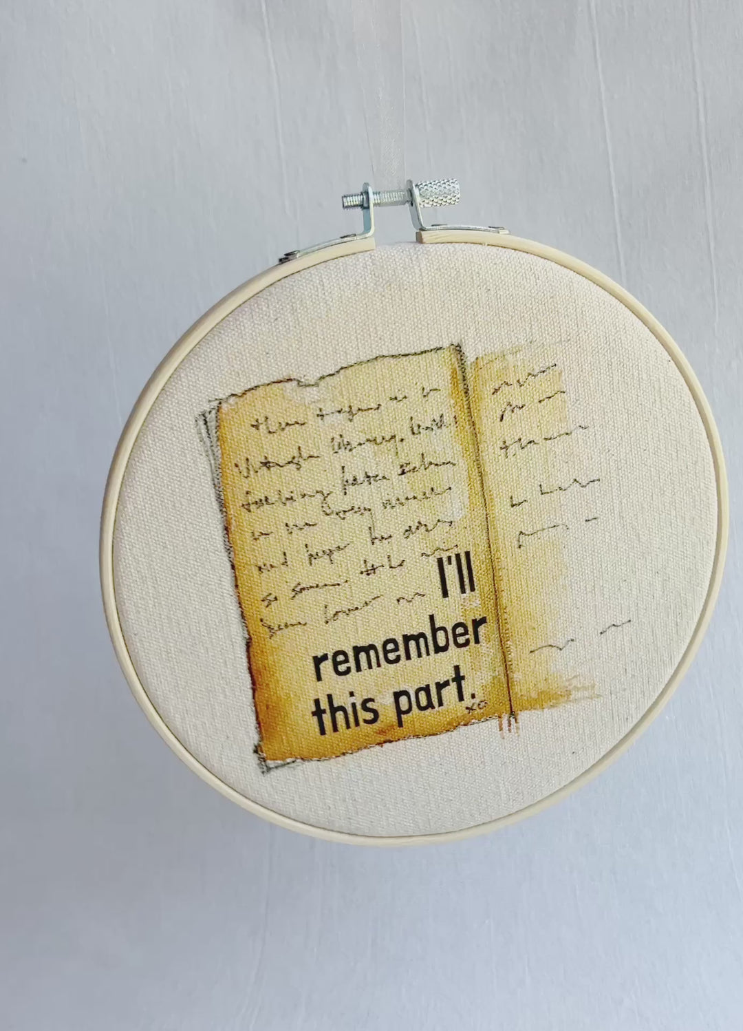 I'll remember this part - library card original hoop art
