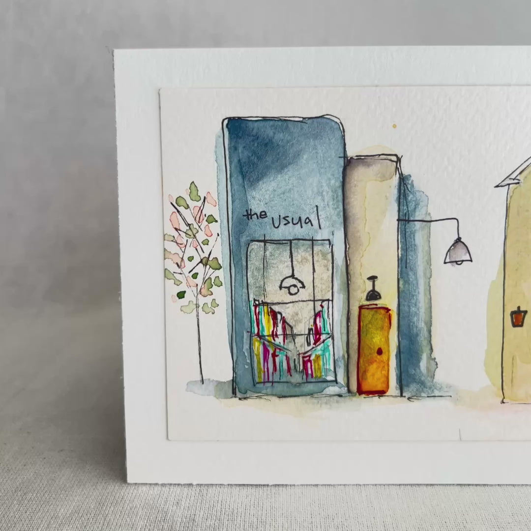 Well-Read Village - a Good Places Bookstore Village Watercolor