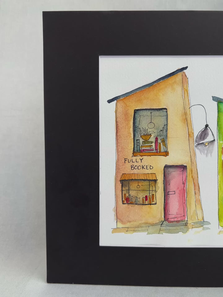 Fully Booked but No Spoilers - a Good Places Mystery Bookstore  Watercolor