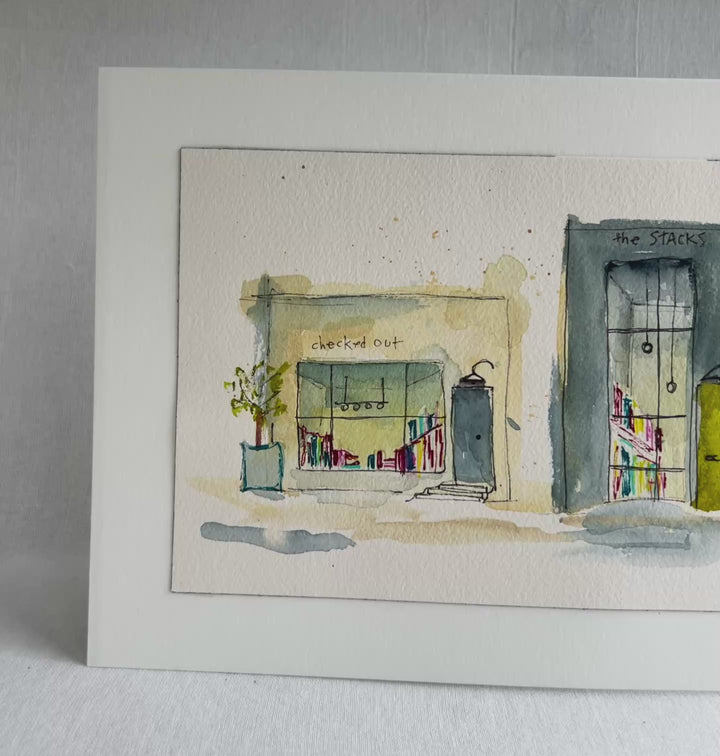 Library Village - a Good Places Library Watercolor space