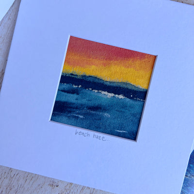 beach haze - painted mixed media art print