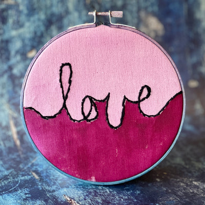 love - single word hoop art