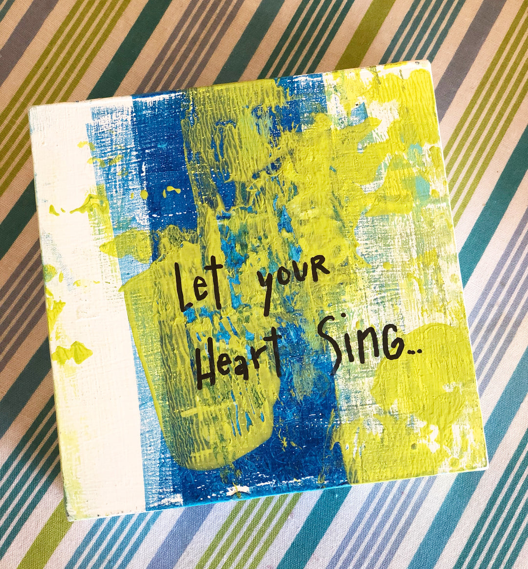 heart sing - wood panel art