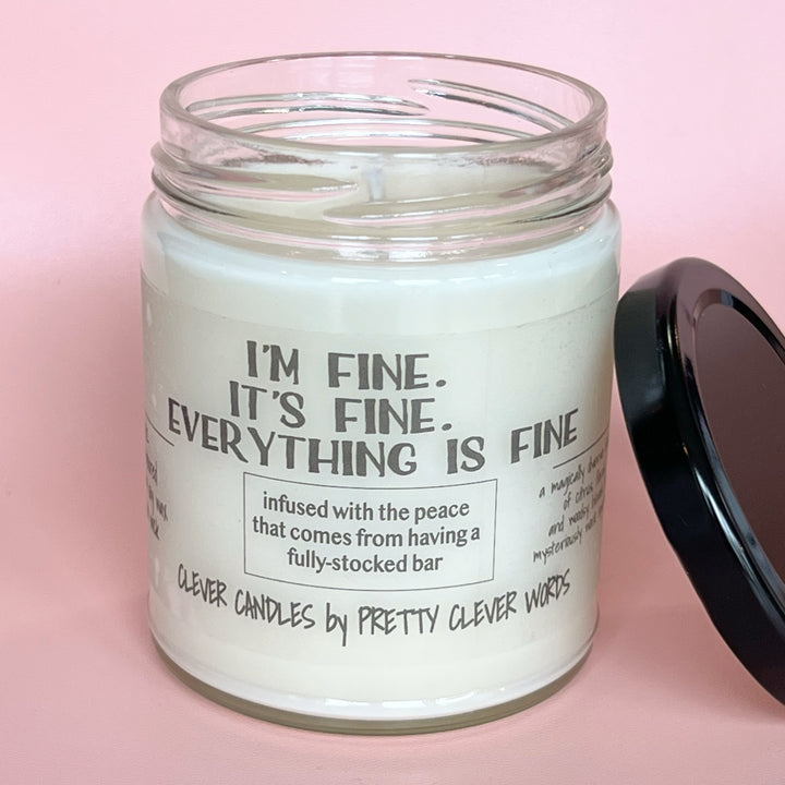 I'm fine. it's fine. everything's fine - vanilla lime candle