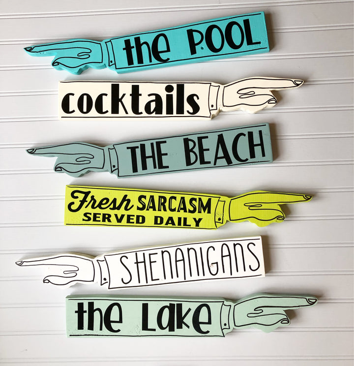 summer fun wooden pointy sign