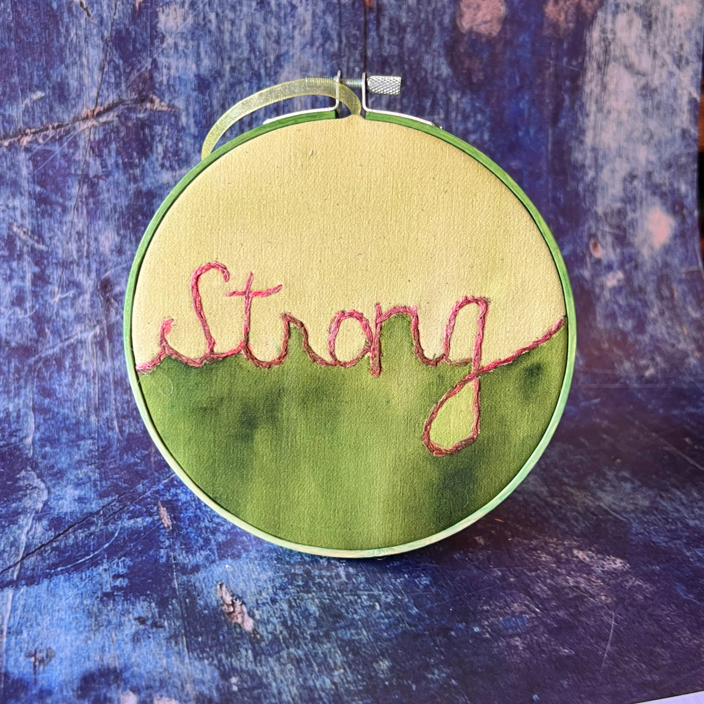 strong - single word hoop art