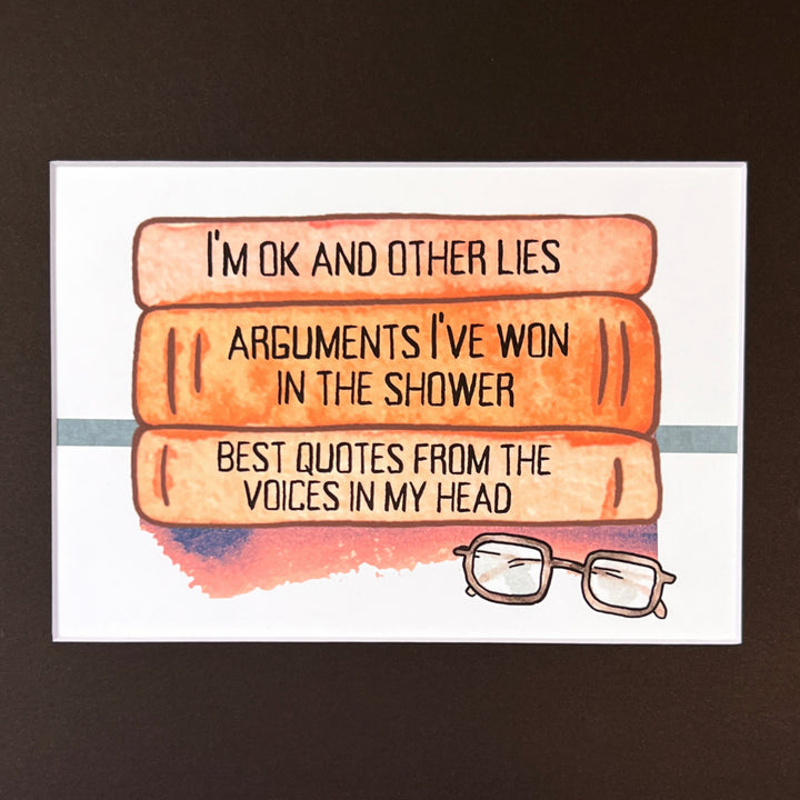 true life bookshelf print 5  - I'm ok and other lies