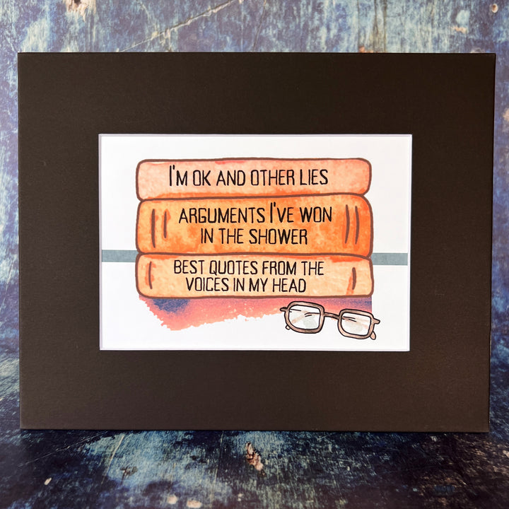 true life bookshelf print 5  - I'm ok and other lies