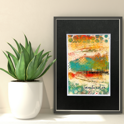beach color - painted mixed media art print