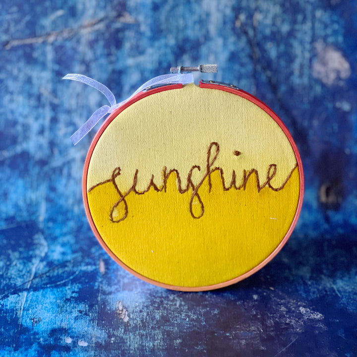 sunshine - single word hoop art