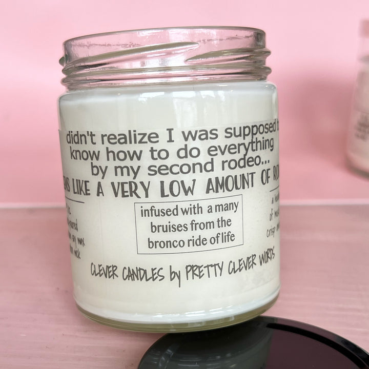 how many rodeos to get it right? - mahogany and teakwood candle