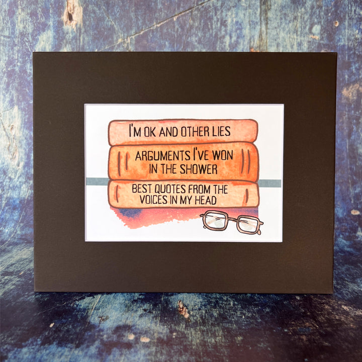 true life bookshelf print 5  - I'm ok and other lies