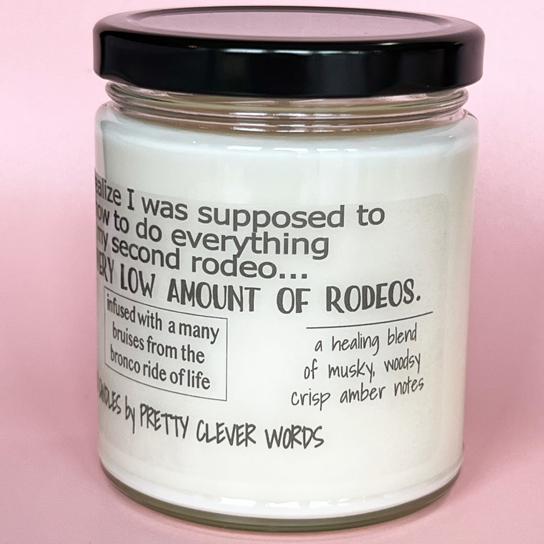 how many rodeos to get it right? - mahogany and teakwood candle