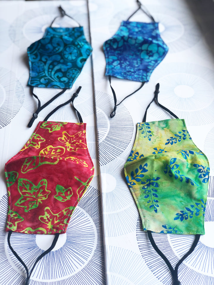 Cotton Face Mask with Filter Pocket - BATIK 2
