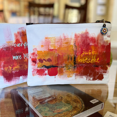just breathe - canvas art zip bag