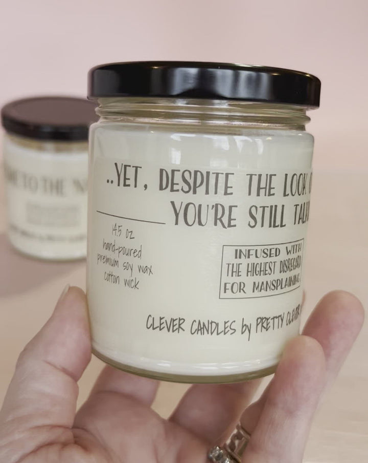 yet, despite the look on my face - grey sophistication candle