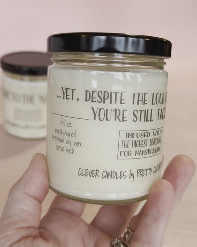 yet, despite the look on my face - grey sophistication candle