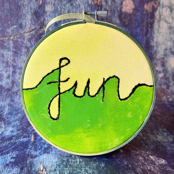 FUN - single word hoop art