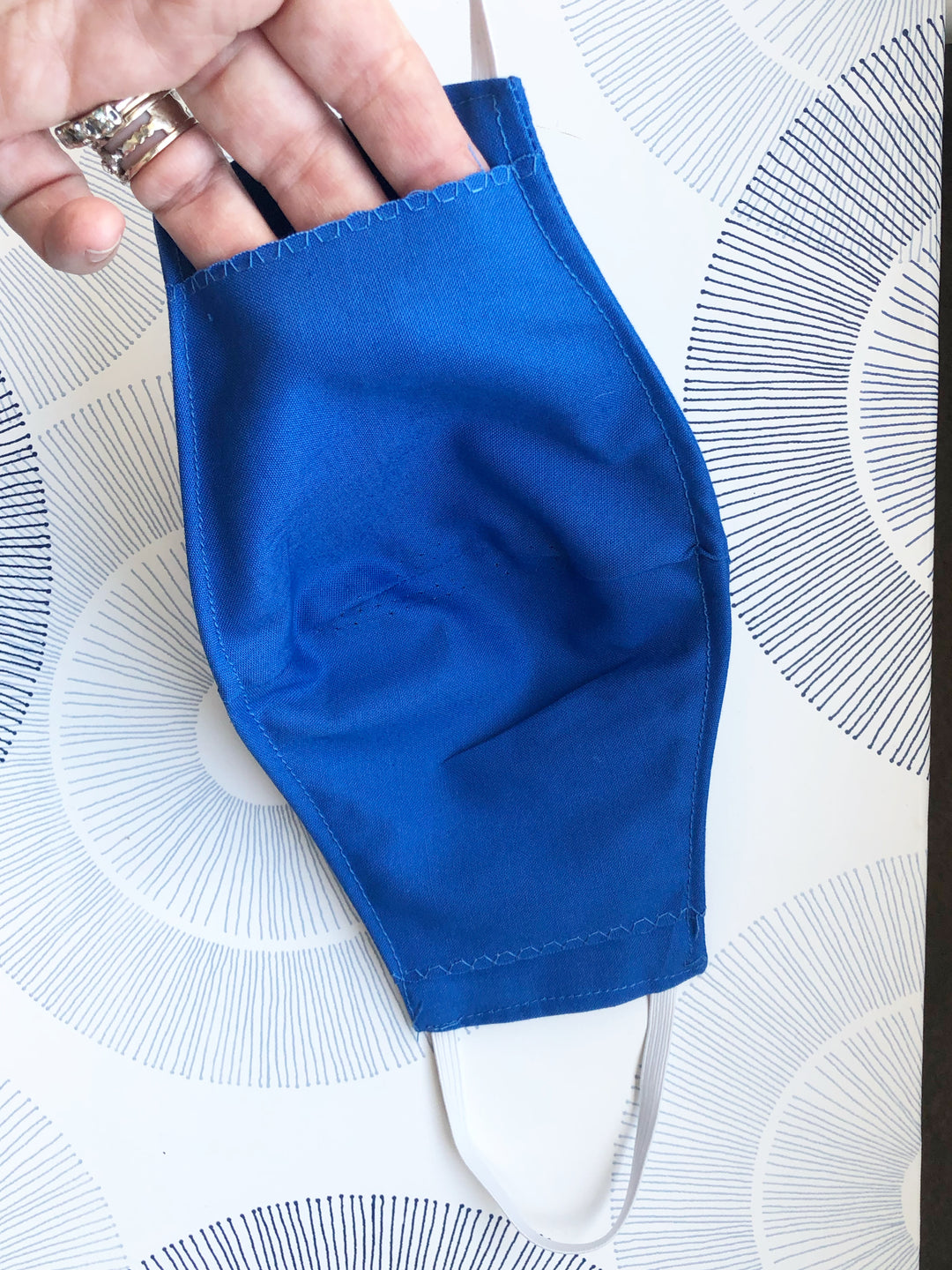 Cotton Face Mask with Filter Pocket - FRESH BLUES