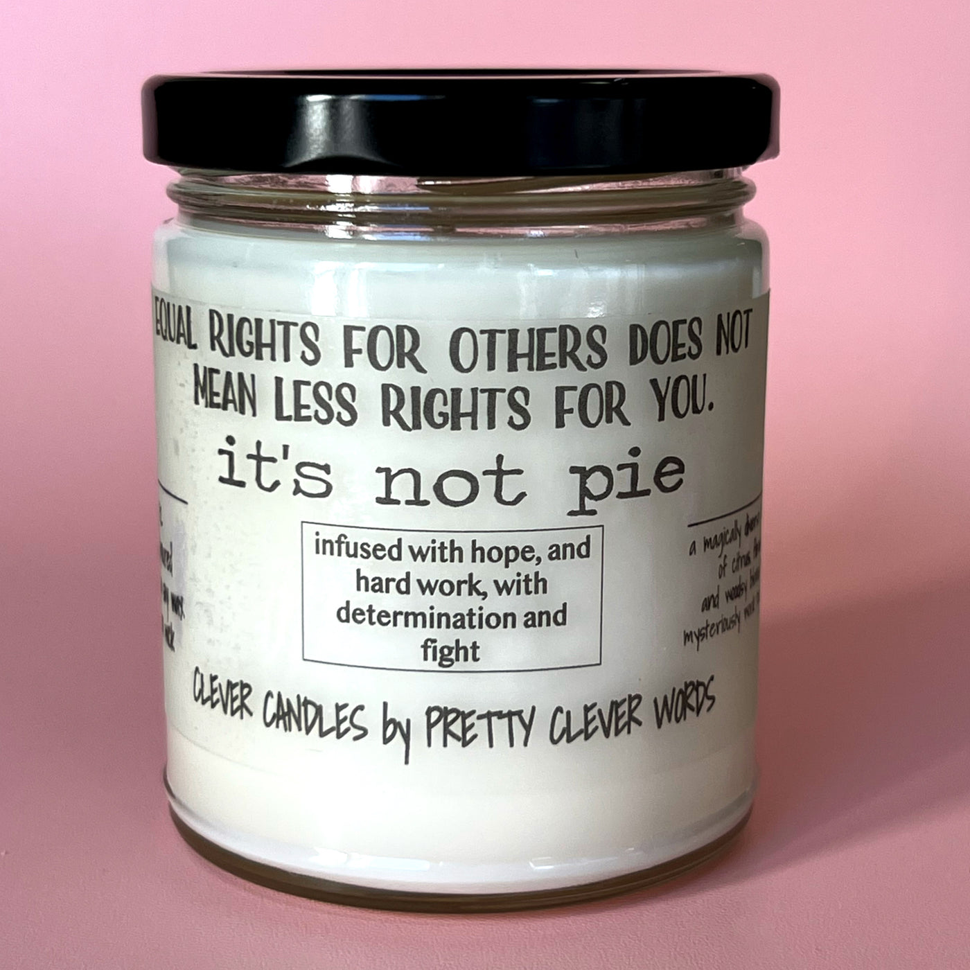 equal rights - it's not pie - oakmoss and amber candle