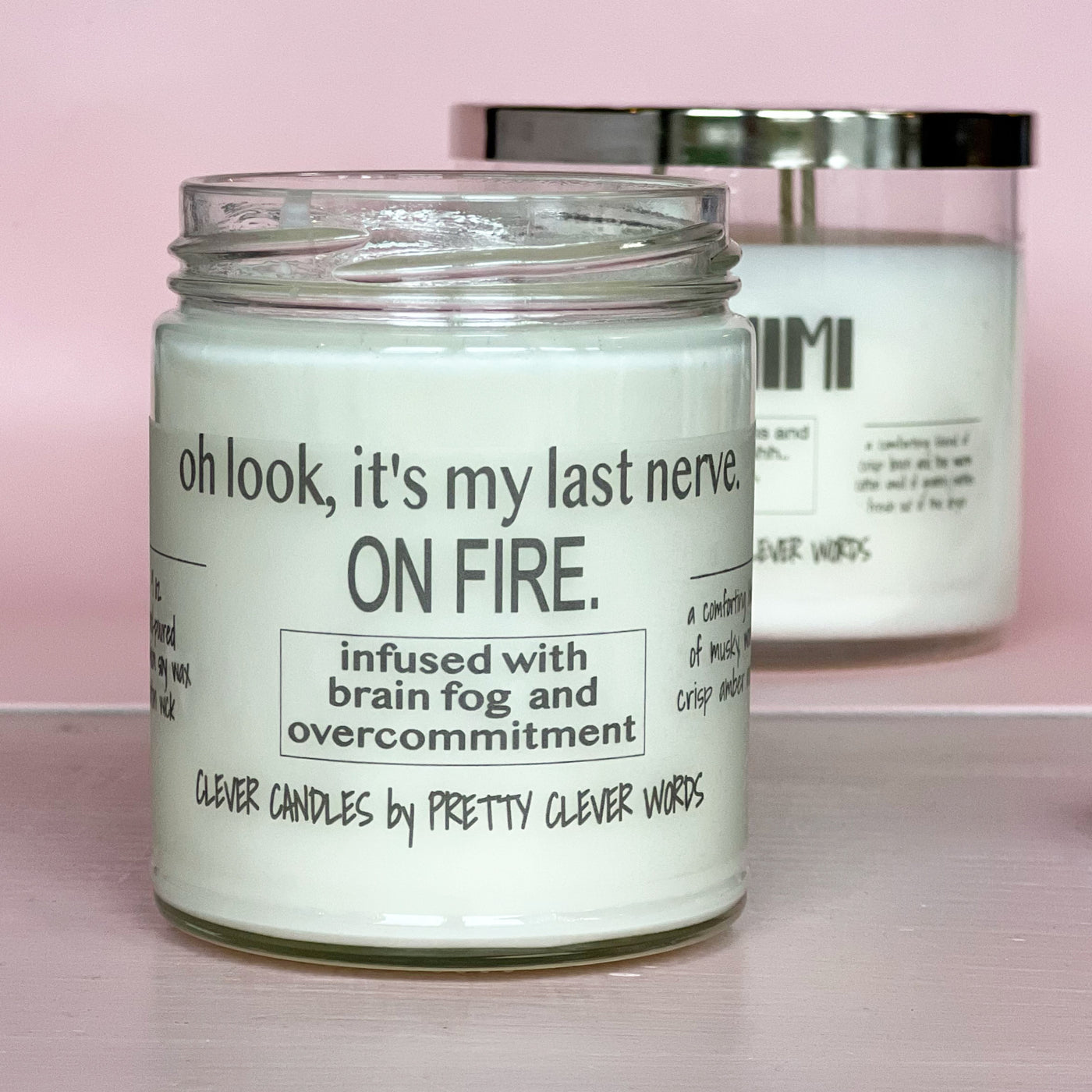 oh look, it's my last nerve on FIRE - oakmoss and amber candle