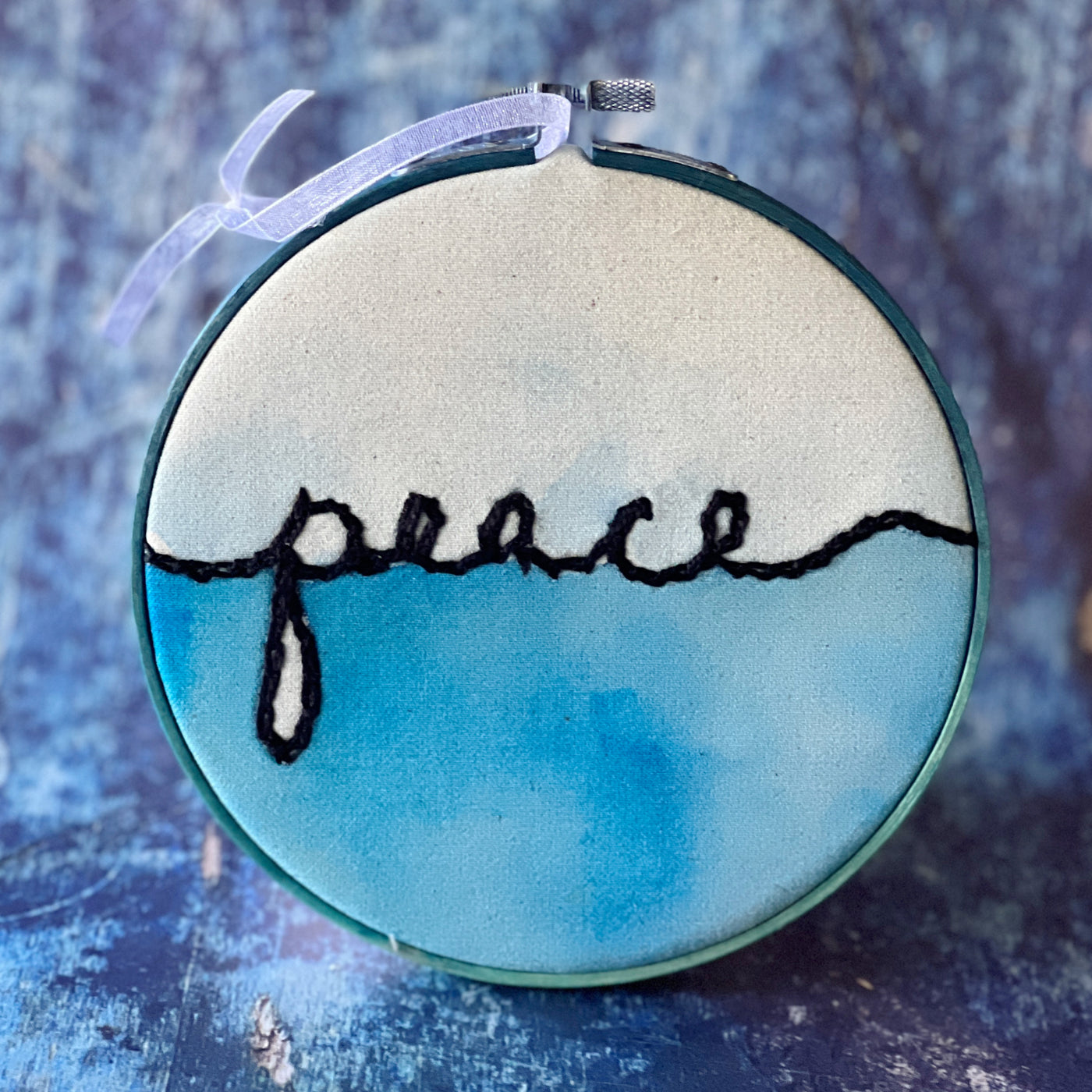 peace - single word hoop art