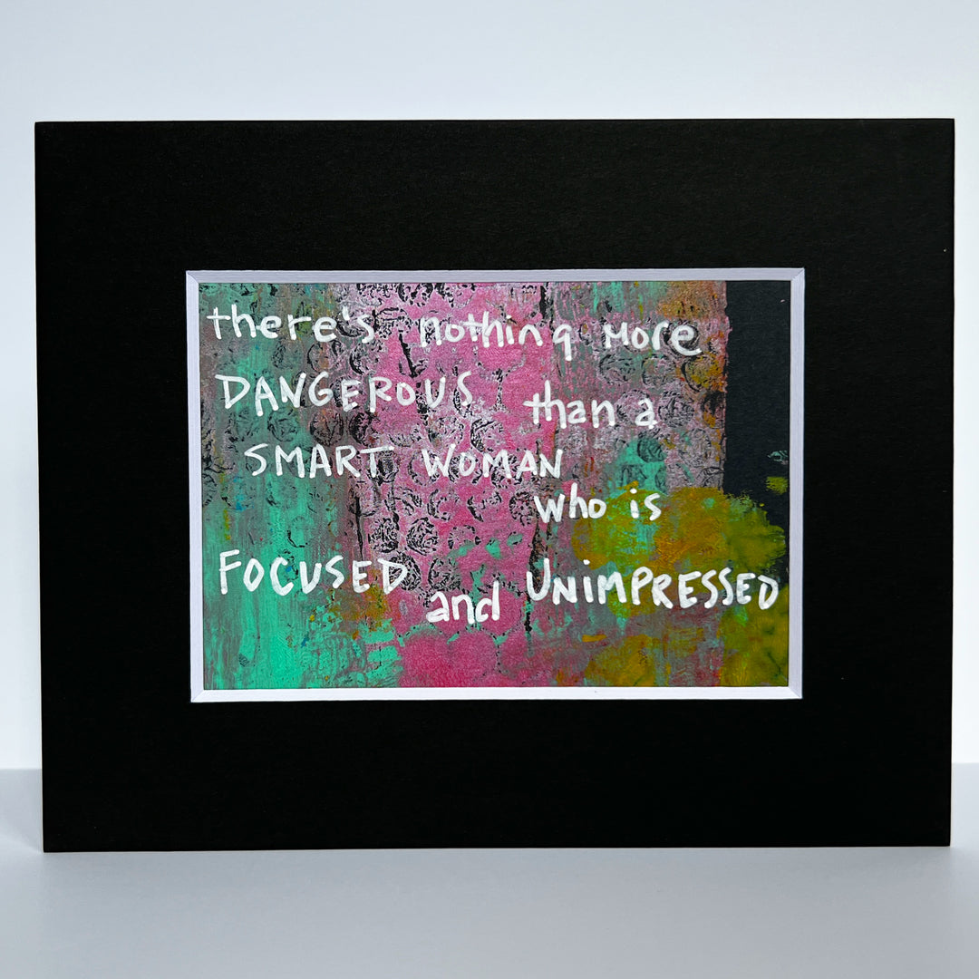 smart, focused woman - painted art print