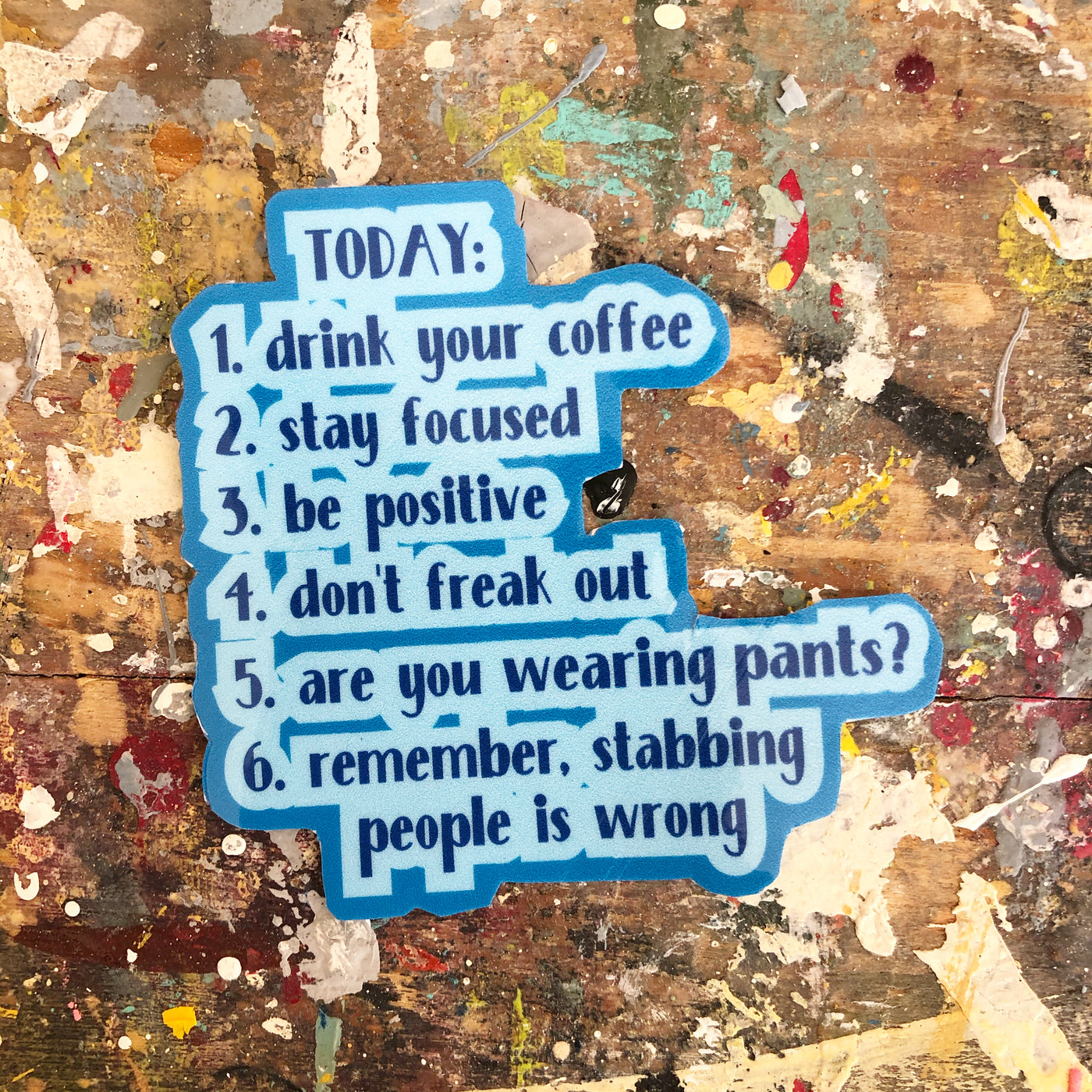 daily checklist die cut vinyl sticker