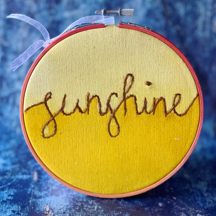 sunshine - single word hoop art