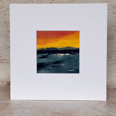 beach haze - painted mixed media art print