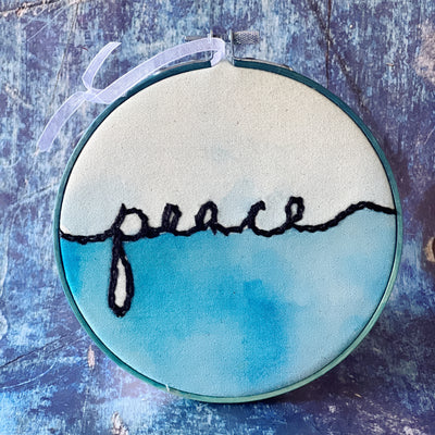 peace - single word hoop art