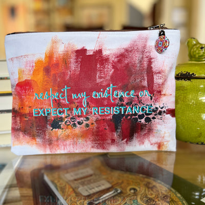 respect my existence or expect my resistance - canvas art zip bag