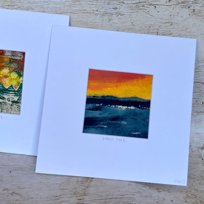 beach haze - painted mixed media art print