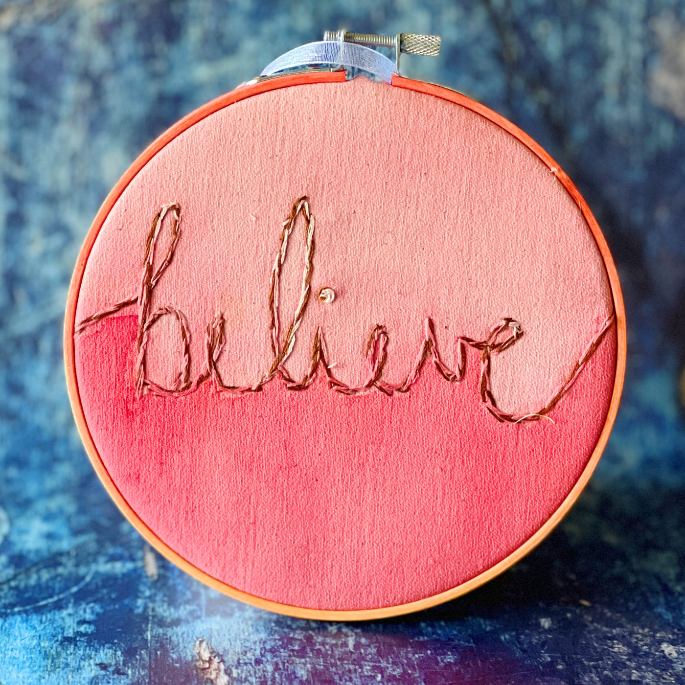 believe - single word hoop art