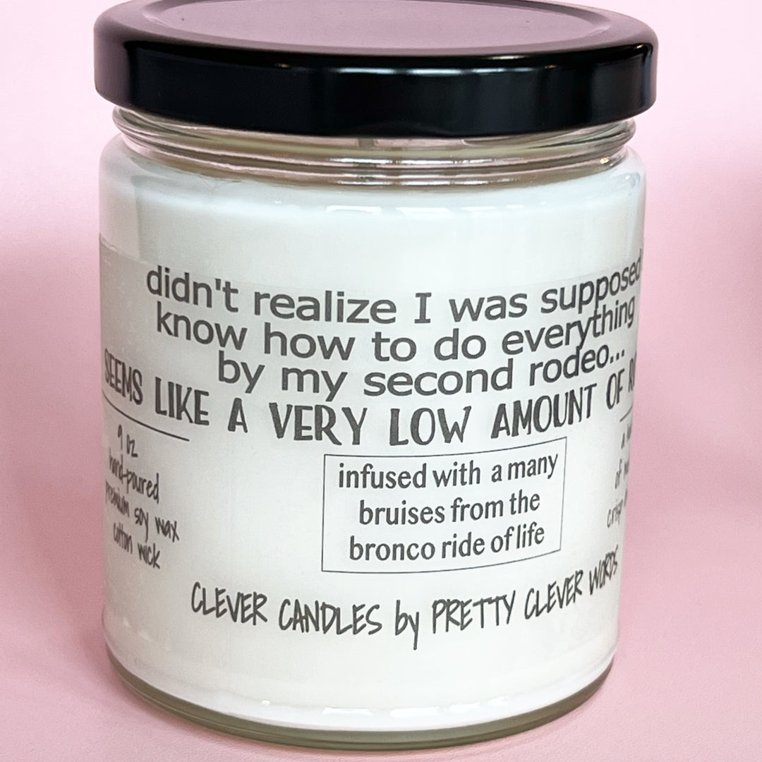how many rodeos to get it right? - mahogany and teakwood candle