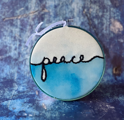 peace - single word hoop art